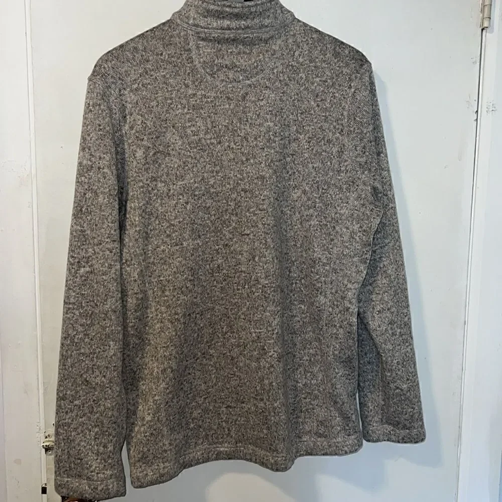 WOOLRICH Heather Gray 1/4 Zip Fleece Pullover Sweater-L